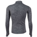 Charcoal heather seamless sports jacket with quarter zip and mock neck shown from back