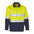 Yellow+Navy | Hi Vis 100% Cotton Safety Jacket + 3M Tape Yellow+Navy | Hi Vis 100% Cotton Safety Jacket + 3M Tape