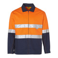 Orange+Navy | Hi Vis 100% Cotton Safety Jacket + 3M Tape Orange+Navy | Hi Vis 100% Cotton Safety Jacket + 3M Tape