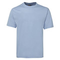 Sky blue crew neck t-shirt with short sleeves and clean front panel for decoration