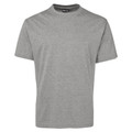 Grey marle cotton crew neck t-shirt with short sleeves and smooth print-ready front panel