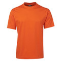Bright orange cotton crew neck t-shirt with short sleeves and smooth front panel ideal for decorating