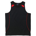 Black+Red | Mens Blank Contrast Sport Singlet
