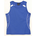 Royal blue ladies TrueDry singlet with white contrast piping and shoulder panels
