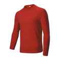 Bright red long sleeve rashie with crew neck and smooth finish ideal for decoration