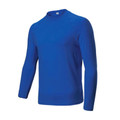Royal blue long sleeve rashie with crew neck and flat construction ideal for decoration