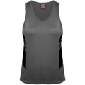 Ash Grey+Black | Plain Ladies Sports Team Gym Singlet 