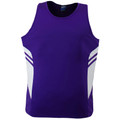 Purple+White | Blank Childrens Sports Active Singlet