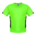 Neon Green+Navy | Plain Mens Sports Contrast Tshirt 