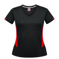 Black+Red | Bulk Buy Plain Ladies Team Sports Tee  Black+Red | Bulk Buy Plain Ladies Team Sports Tee