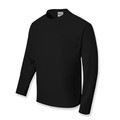 Black polyester long sleeve t-shirt with mock neck collar and smooth finish