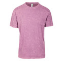Mauve pink stone washed cotton t-shirt with faded texture and crew neck