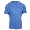 Periwinkle blue stone washed cotton t-shirt with crew neck and mottled texture finish