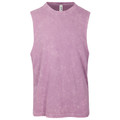 Mauve stone washed cotton muscle tank with crew neckline and contrast stitching detail