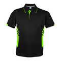 Black+Neon Green | Plain Mens Contrast Sports Polo Shirt Black+Neon Green | Plain Mens Contrast Sports Polo Shirt