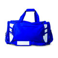 Royal + White Talent plain contrast sports duffle bag, a large gym and team bag ideal for wholesale bulk purchase and custom logo embroidery.