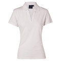 White | Buy Womens Button-Less Short Sleeve Cotton Polo White | Buy Womens Button-Less Short Sleeve Cotton Polo