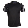 Black TrueDry sports tee with grey contrast panels on shoulders and sides