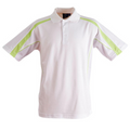 White + Green Loyal Men's Truedry Contrast Sport Polo Shirt, a quick-dry, moisture-wicking top ideal for team uniforms, golf, or activewear.