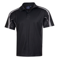 Black + Ash Loyal Men's Truedry Contrast Sport Polo Shirt, a quick-dry, moisture-wicking top ideal for team uniforms, golf, or activewear.