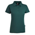 Deep teal ladies polo shirt with collar and button placket in easy care fabric