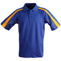 Royal+Gold LOYAL Kids TrueDry Contrast Sport Polo Shirt featuring moisture-wicking technology, breathable mesh panels, and a vibrant contrast color design for school sports and junior athletics.