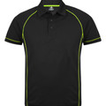 Black+Green | Mens Contrast Piping Sports Polo Shirts
