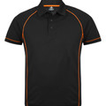 Black+Orange | Bulk Discount Piping Sports Polo Shirts