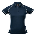 Navy+White | Ladies Plain Piping Sports Polo Shirt