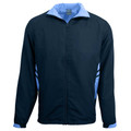 Navy+Sky Plain Talent men's contrast sports tracktop jacket, made from polyester with jersey lining and a full zip, ideal for team uniforms and custom embroidery/branding.