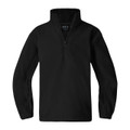 Black polar fleece half-zip pullover with stand collar and contrast side panels