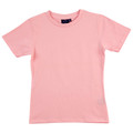 Light pink fitted crew neck t-shirt with short sleeves and smooth fabric finish