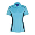 Plain Passion ladies short-sleeve polo shirt in CoolDry quick-dry polyester, featuring contrast panels, mesh venting, and anti-bacterial finish for breathable team uniforms.