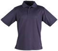 Navy Plain Victory men's quick-dry short-sleeve polo shirt with TrueDry knit, featuring moisture-wicking technology and UV protection for sports, workwear, or uniforms.
