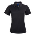 Black+Ash STIX Ladies Rapid Cool Contrast Polo Shirt, a quick-dry, cooling performance top with contrasting trim, ideal for sportswear or warm-weather corporate uniforms.
