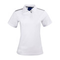 White+Ash STIX Ladies Rapid Cool Contrast Polo Shirt, a quick-dry, cooling performance top with contrasting trim, ideal for sportswear or warm-weather corporate uniforms.