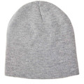 Light grey marle ribbed knit slouch beanie with double layer construction and cuffed hem
