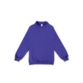 Kids violet crew neck sweatshirt with ribbed cuffs and hem, flat lay packshot