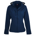Navy Omen Ladies Water Repellent Softshell Jacket with Bonded Fleece Lining, perfect for corporate or outdoor use.