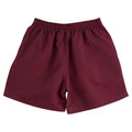 Maroon March Kids Microfibre Water Repellent Sports Shorts, a quick-dry athletic short ideal for school sports, swimming, or general active uniform wear.