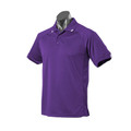 Purple+White FINERY Men's Polo Shirt featuring a breathable Birdseye knit and Driwear technology for superior moisture wicking, styled with a classic collar for corporate and hospitality uniforms.