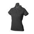 Black+Teal | Buy Womens Plain DriWear Polo Shirts Online
