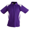 Purple White Secret men's quick-dry TrueDry mesh short sleeve polo shirt with contrast piping, featuring moisture-wicking and anti-bacterial properties for team wear and corporate uniforms.