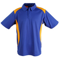 Royal Gold Secret men's quick-dry TrueDry mesh short sleeve polo shirt with contrast piping, featuring moisture-wicking and anti-bacterial properties for team wear and corporate uniforms.