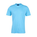 Sky blue cotton kids crew neck t-shirt with short sleeves and semi-fitted silhouette
