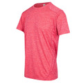 Coral pink heathered CoolDry performance tee with crew neck and athletic stitching detail on shoulders