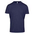 Navy marle short sleeve performance tee with crew neck and contrast stitching detail