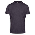 Charcoal marle short sleeve tee with crew neck and contrast shoulder stitching detail