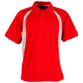 Red+White | Bulk Buy Mens Team Contrast Polo Shirts