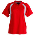 Red+White Thunder Ladies Cooldry Mesh Contrast Polo Shirt, a quick-dry, moisture-wicking top with breathable mesh panels, ideal for team uniforms or active workwear.
